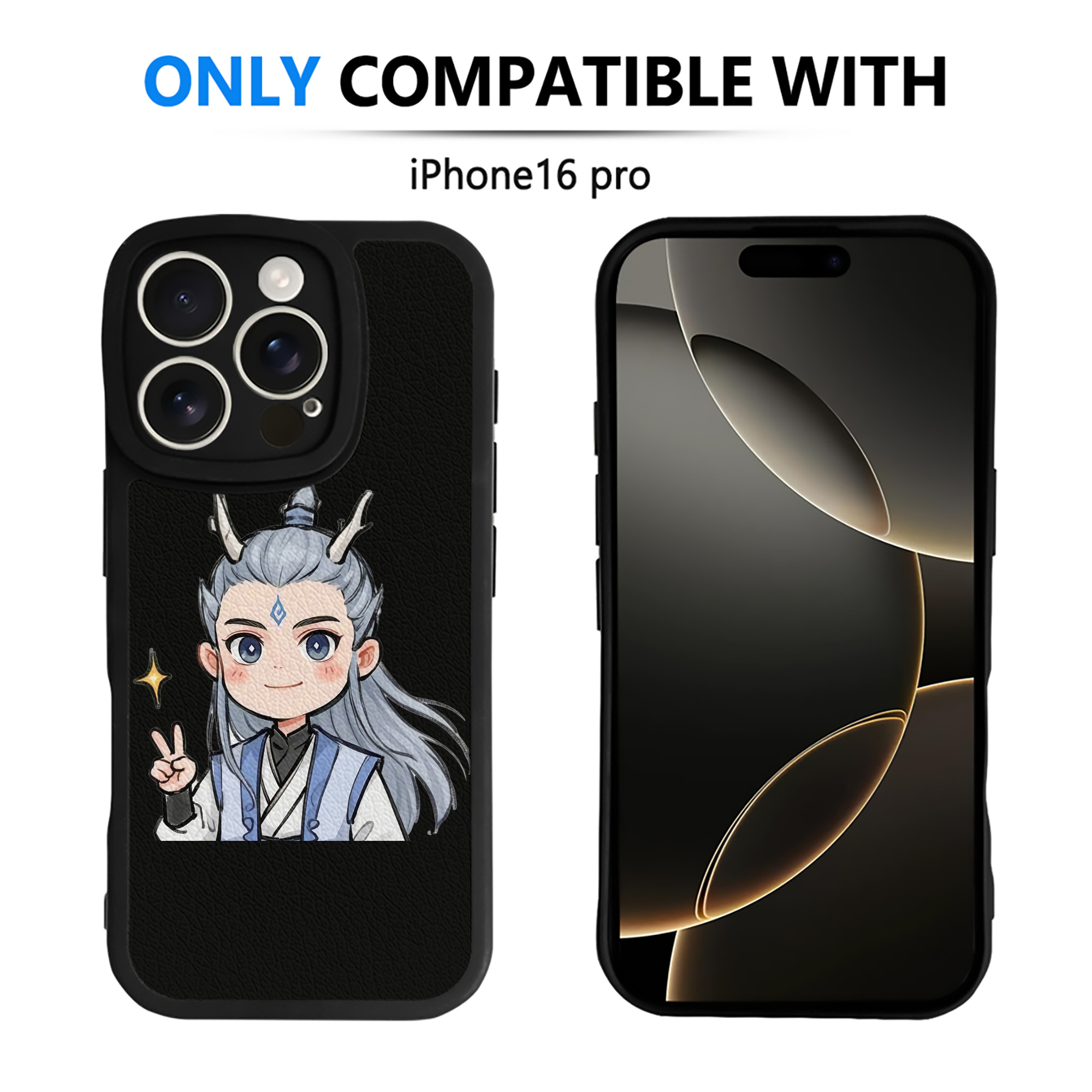（画像用） Ne Zha 2 ナタ 魔童の大暴れ 【iPhone 16シリーズ対応】シリコンスマホケース（レザー調） 材質：シリコン